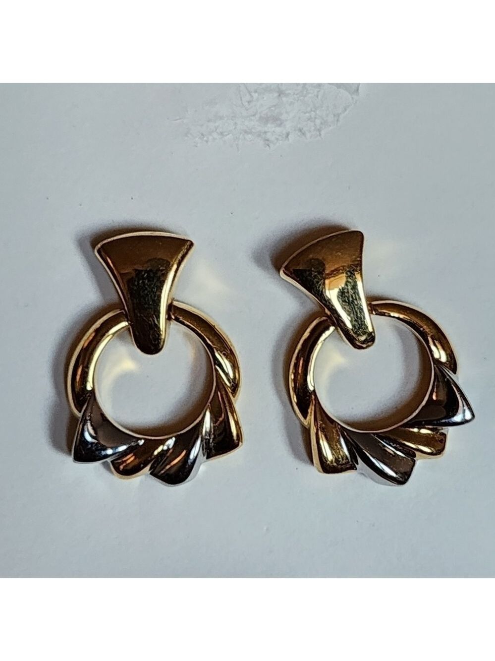 Vintage golden and Silverstone earring - Picture 2 of 3